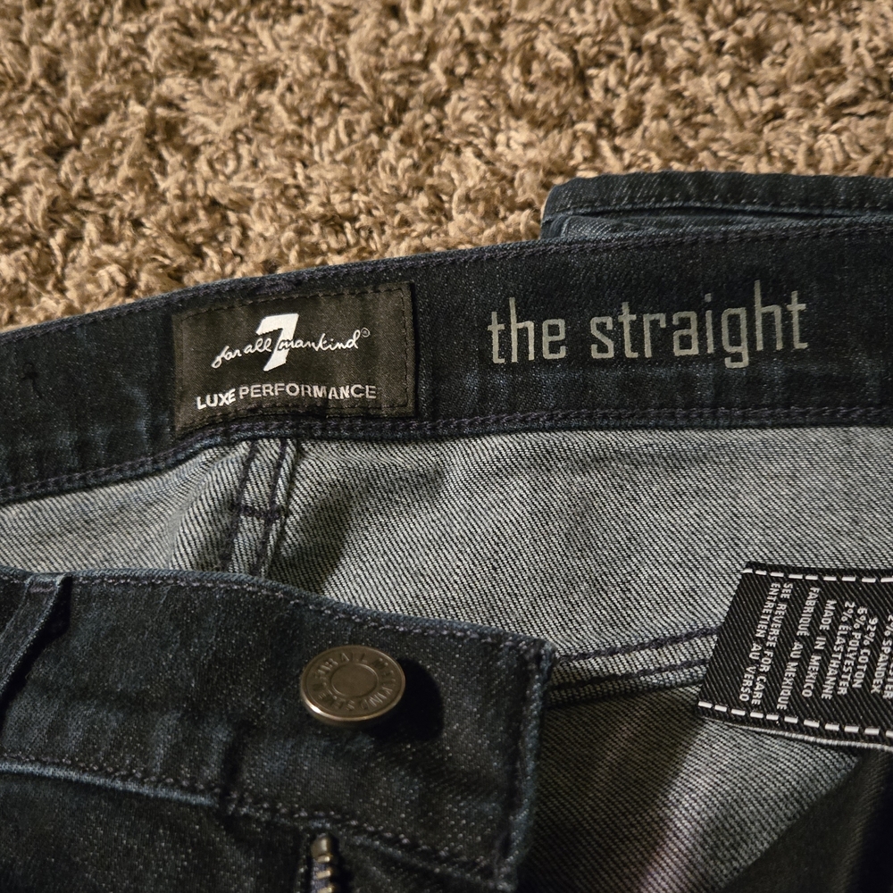 7 For All Mankind Men's Straight Jeans - Deep Indigo